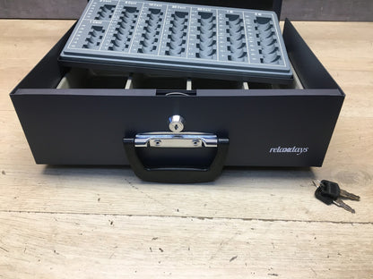 Relaxdays Geldkassette, abschließbar, mit Münzzählbrett und 2 Schlüsseln, I39875