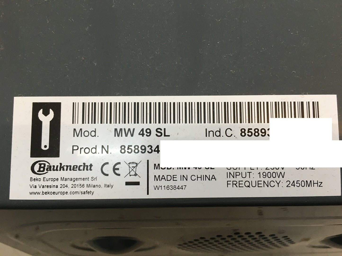 Bauknecht Chef Plus MW 49 SL 5in1-Multifunktionsmikrowelle, 800W, 25L, I39464