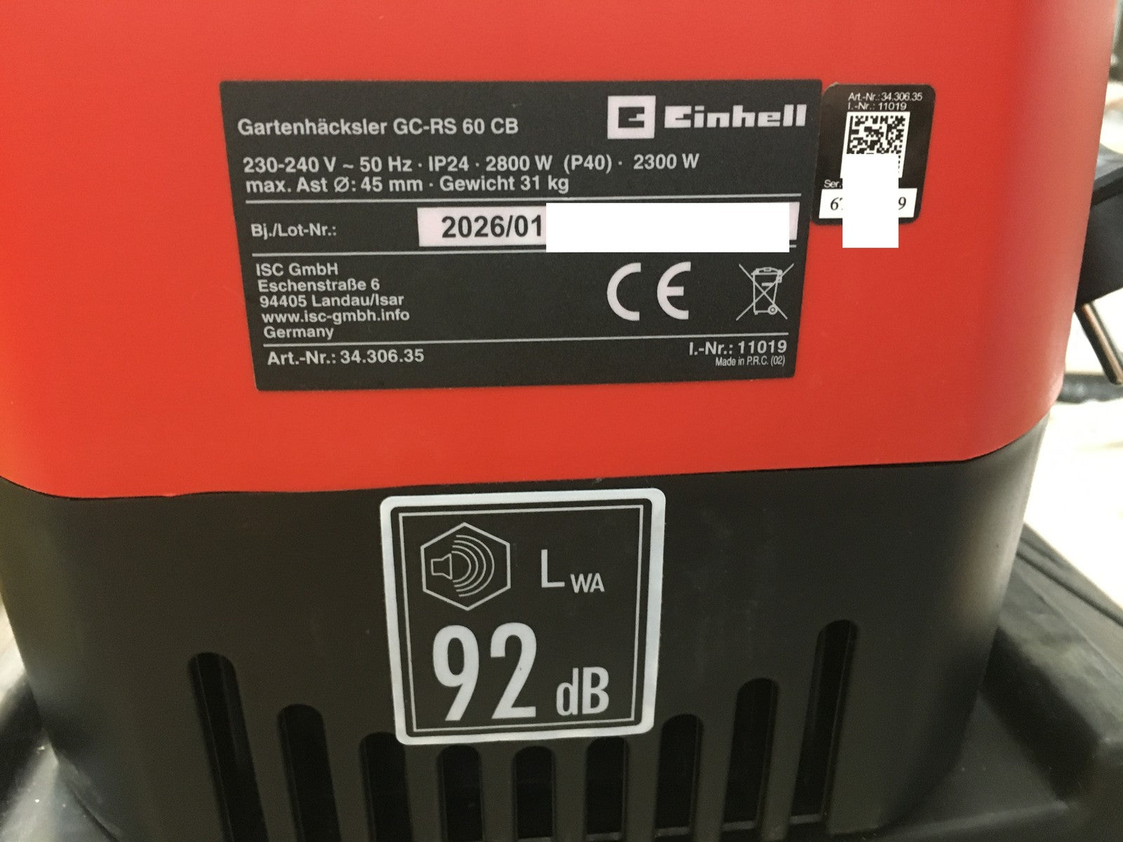 Einhell GC-RS 60 CB Elektro-Häcksler Walzenhäcksler 2300W (3430635), I37940