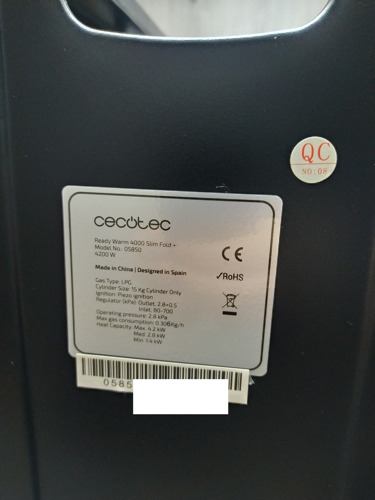 Cecotec 05850 Gasheizung ReadyWarm 4000 Slim Ford +,  4200 W, I35398