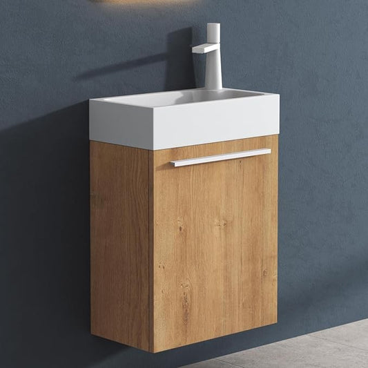 doporro Pisa F156 Waschbecken Unterschrank in Kerneiche 46x26x63cm, I40589