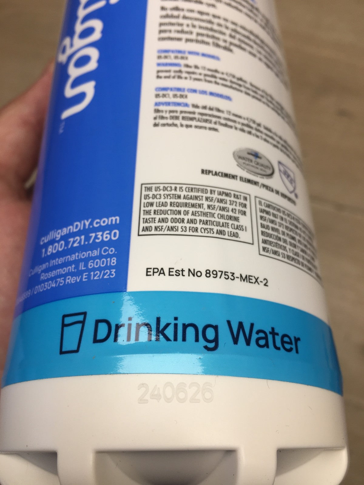 Culligan US-DC3-R Wasserfilterpatrone, I40052