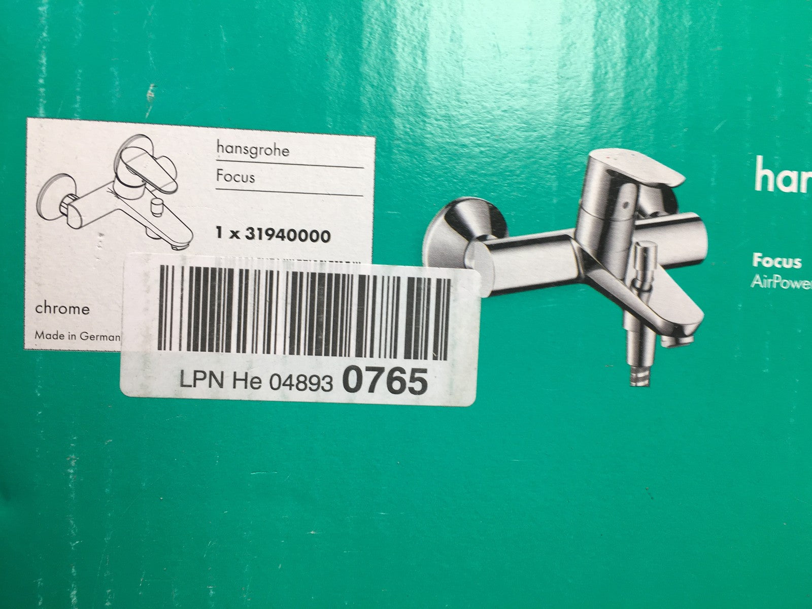 Hansgrohe Focus Aufputz Wannenarmatur 31940000 (für 2 Funktionen) Chrom, I38486
