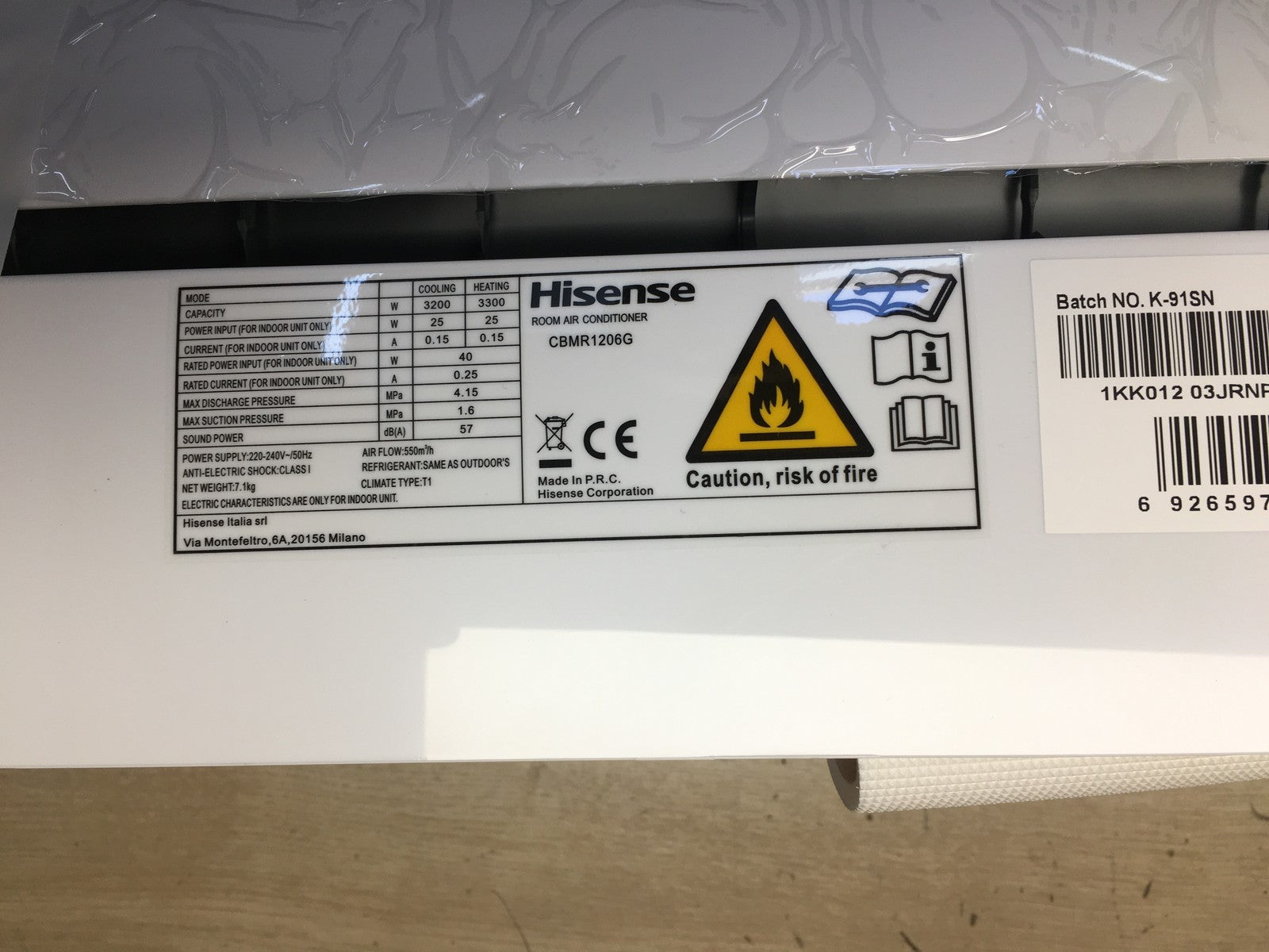 Hisense CBMR1206G Split Klimaanlage, 120000 BTU, I39393