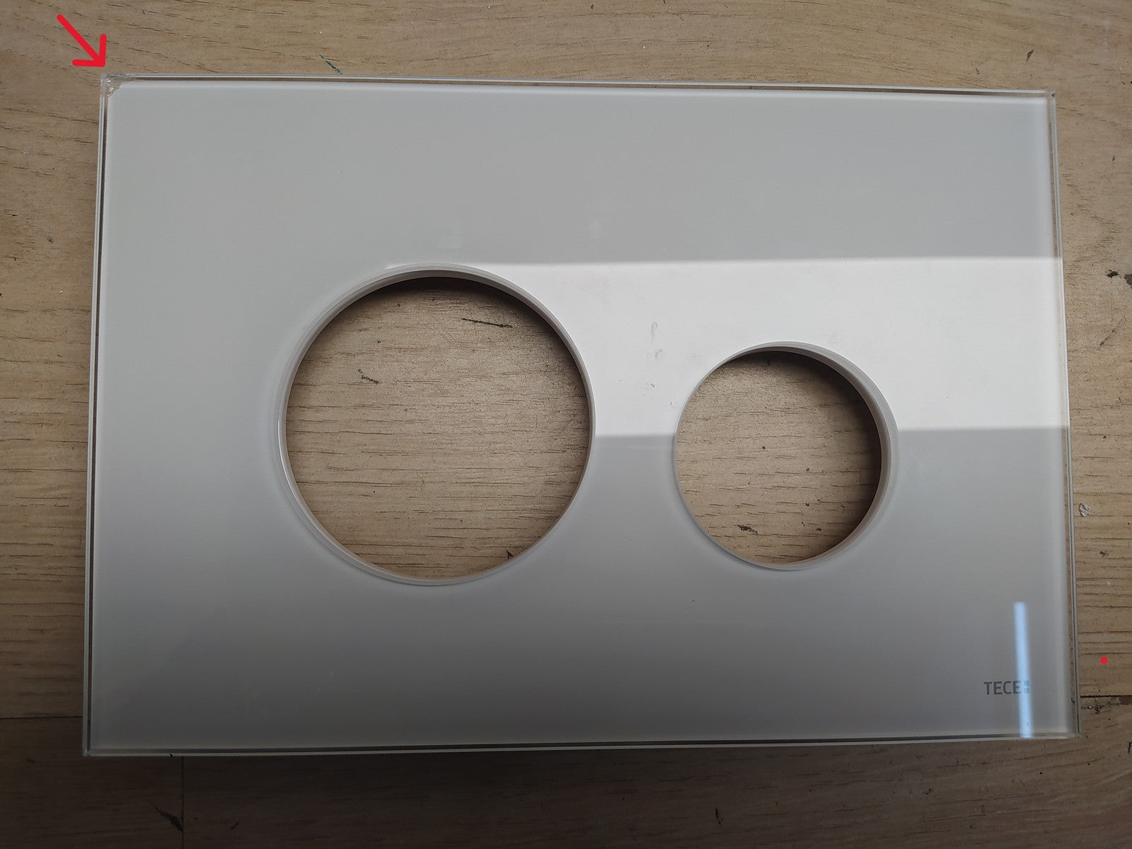 TECE 9.240.659 Loop Betätigungsplatte für WC, Glas weiß, Tasten Chrom, I37393