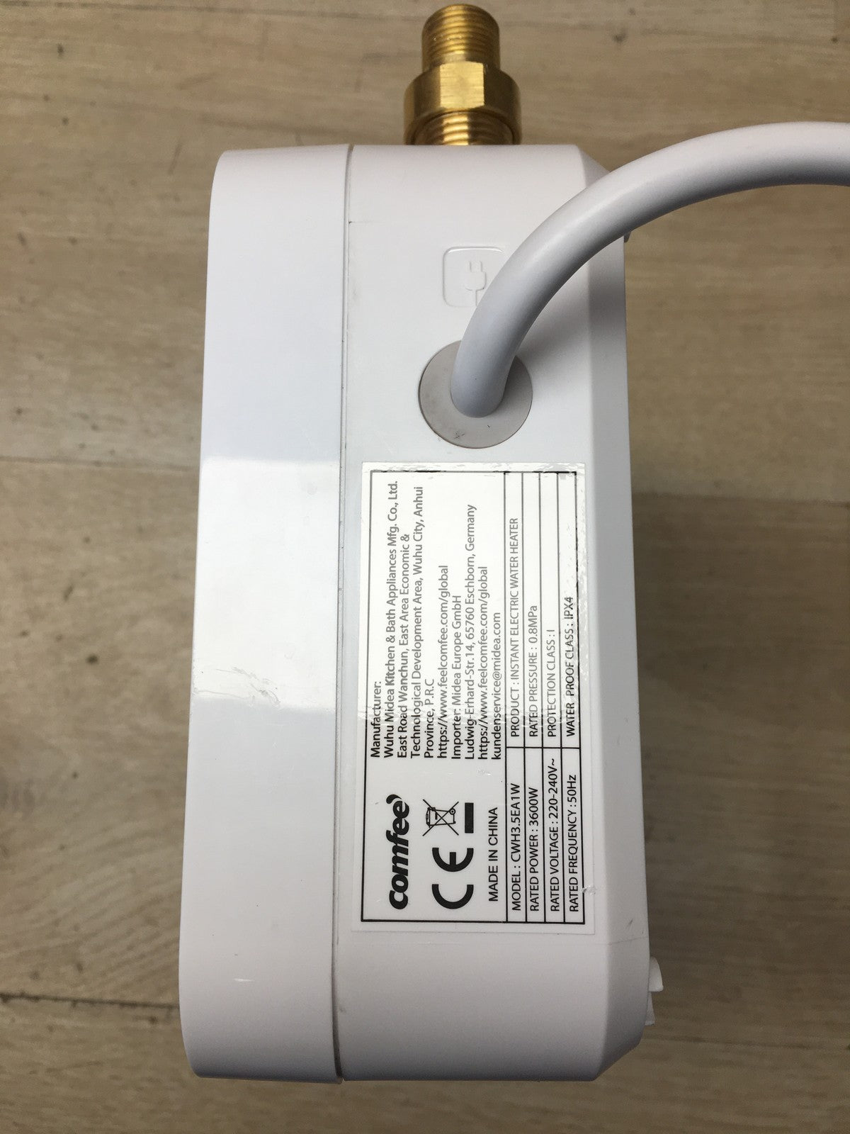 COMFEE CWH3.5EA1W Mini Durchlauferhitzer 3,6 kW, I37930