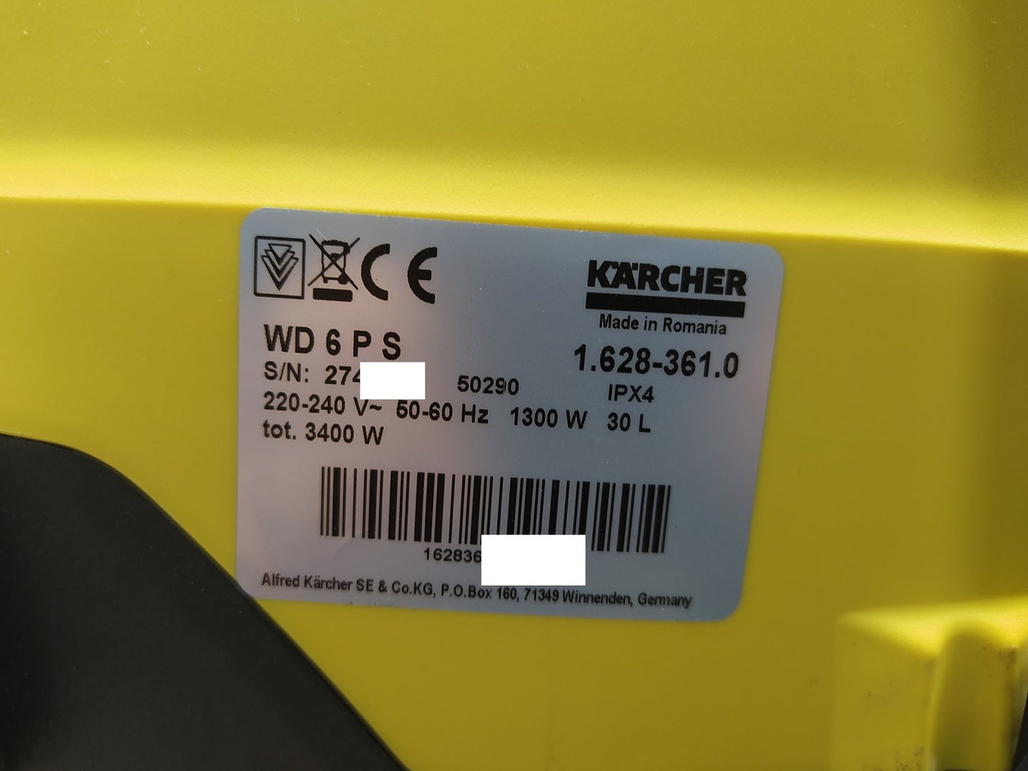 Kärcher WD 6 P S Premium Nass-/Trockensauger (1.628-361.0), 30 L, 1300W, I38340