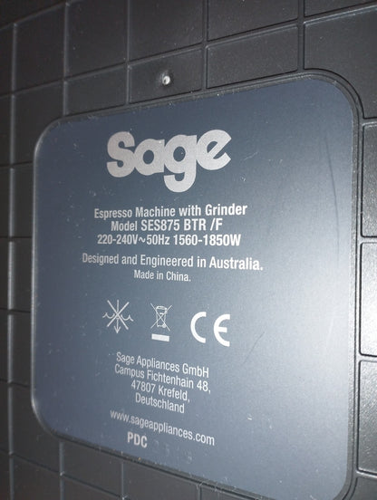 Sage SES875 BTR Espressomaschine, I39499