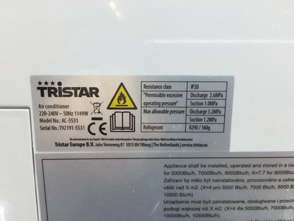 Tristar AC-5531 Mobiles Klimagerät, Energieklasse A, I27074