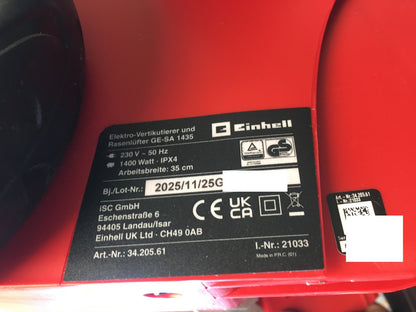 Einhell GE-SA 1435 Elektro-Vertikutierer/Rasenlüfter (3420561), I40862