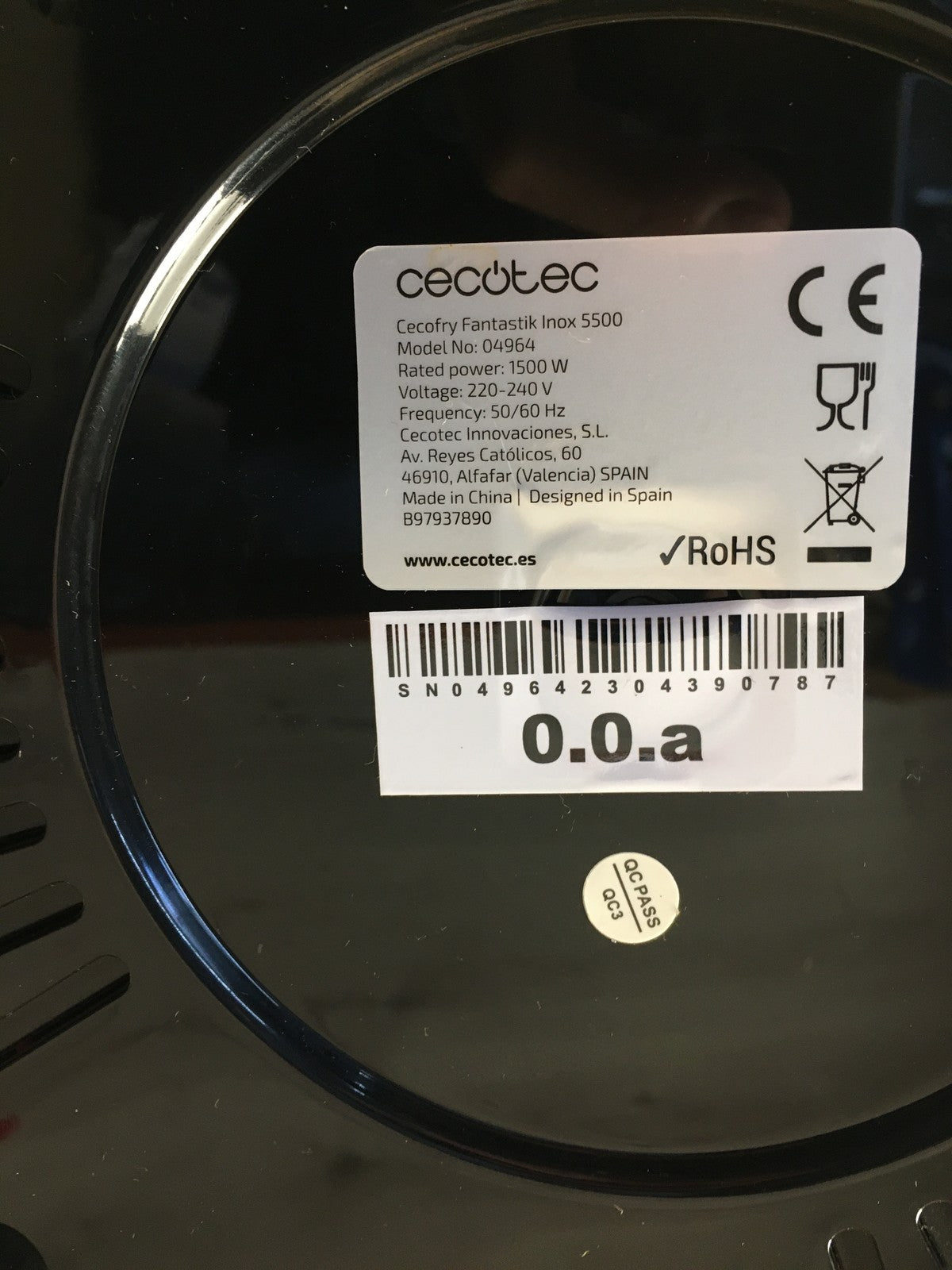 Cecotec Fantastik Inox 5500 Heißluftfritteuse (04964), 1500W, I36063