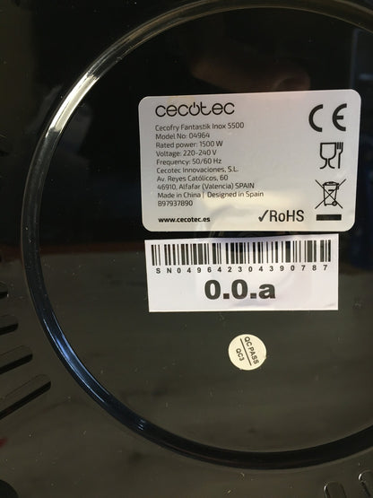 Cecotec Fantastik Inox 5500 Heißluftfritteuse (04964), 1500W, I36063