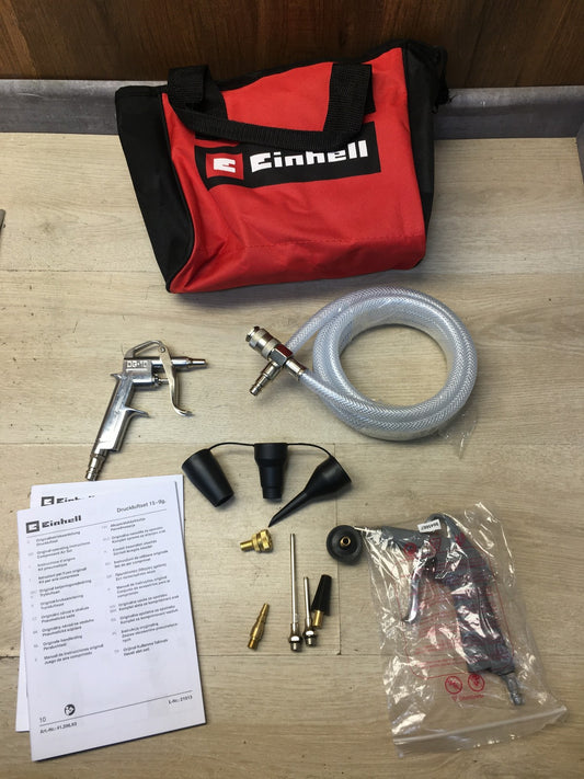 Einhell 10-tlg. Druckluftset mit Tasche, Kompressor Zubehör, I38211