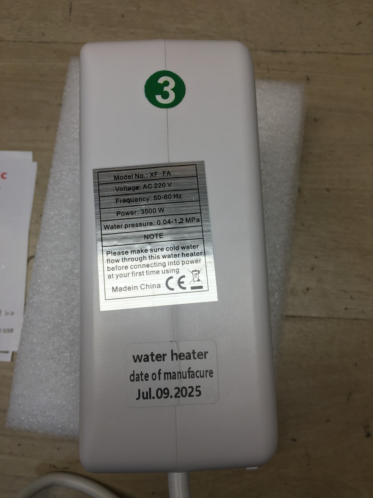 Instant XF-FA Mini Durchlauferhitzer, 3500W 220V, EEK:A, I40017