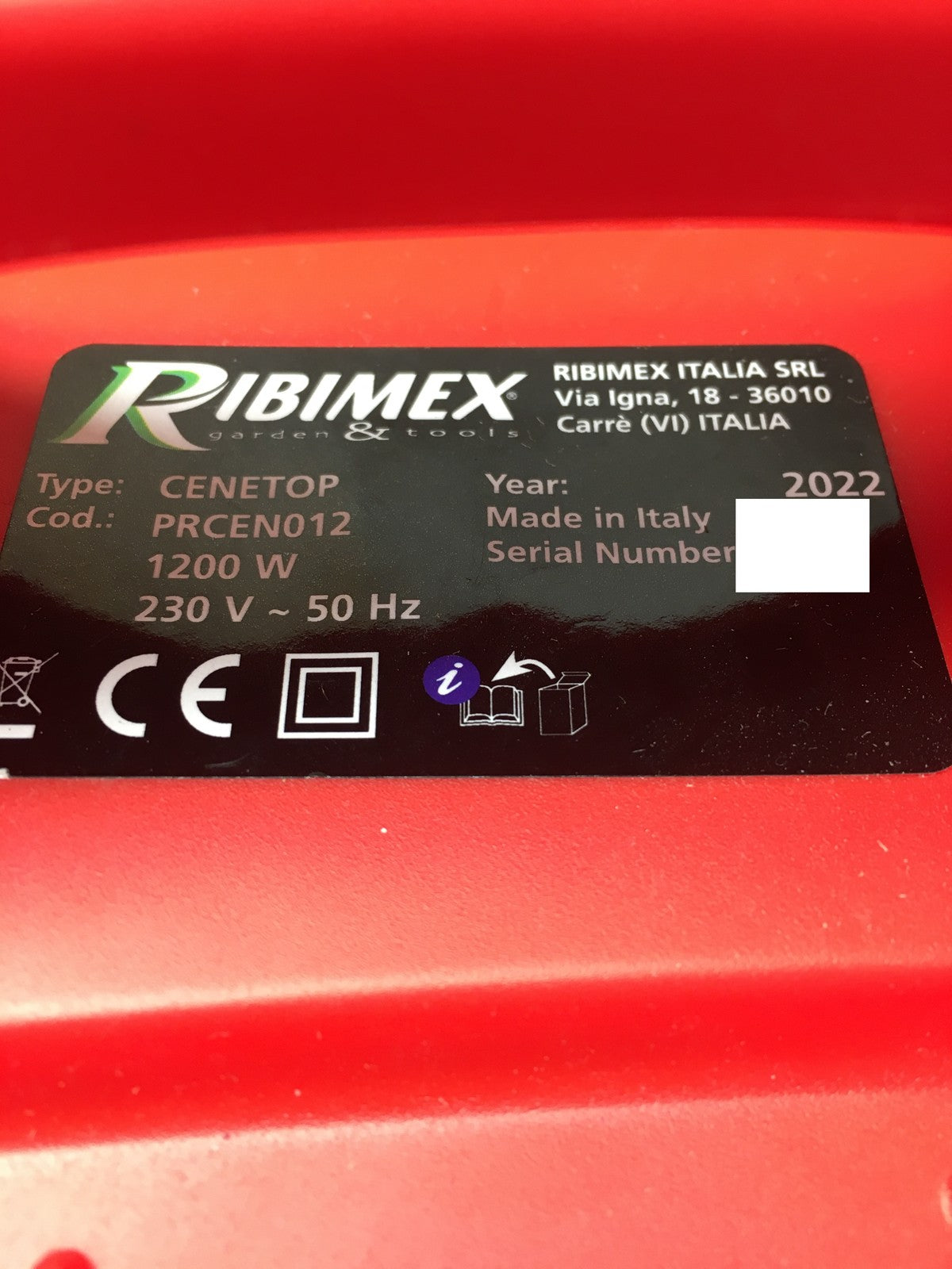 RIBIMEX PRCEN012 Cenetop Aschensauger 1200W I36752