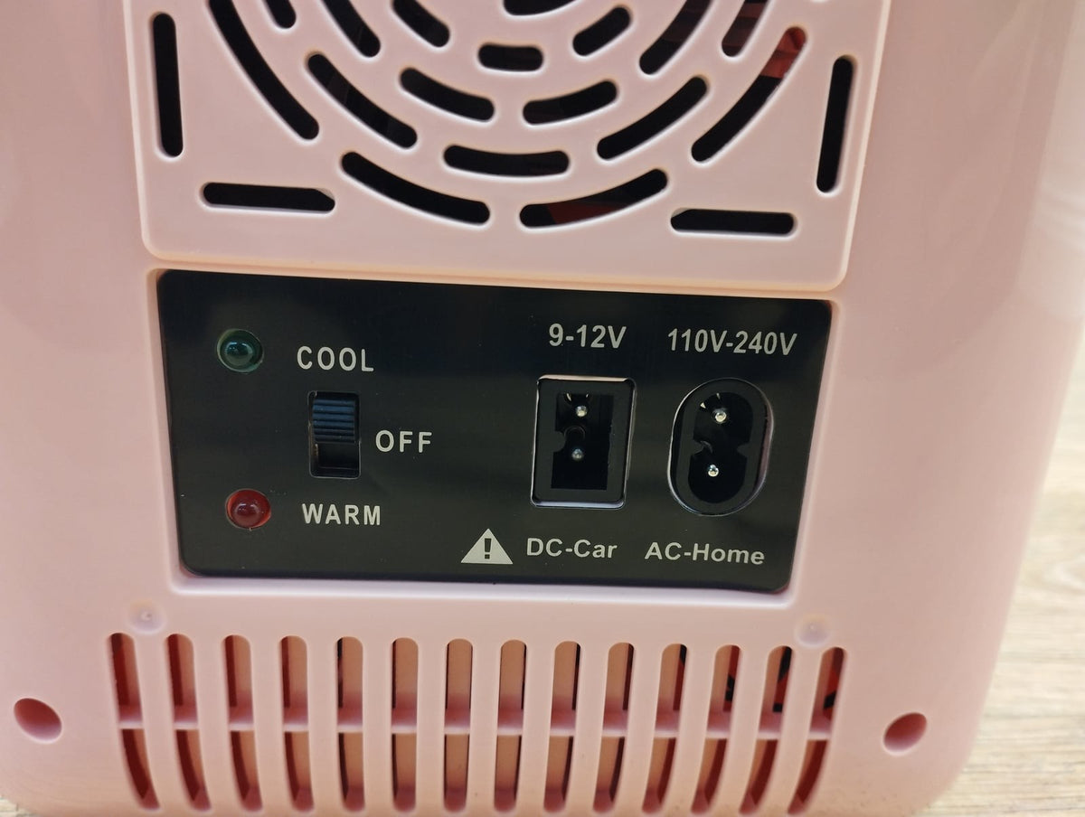 Olvy KCB04NC Mini Kühlschrank 4 L Kosmetik Kühlbox Spiegeltür rosa 12V/230V