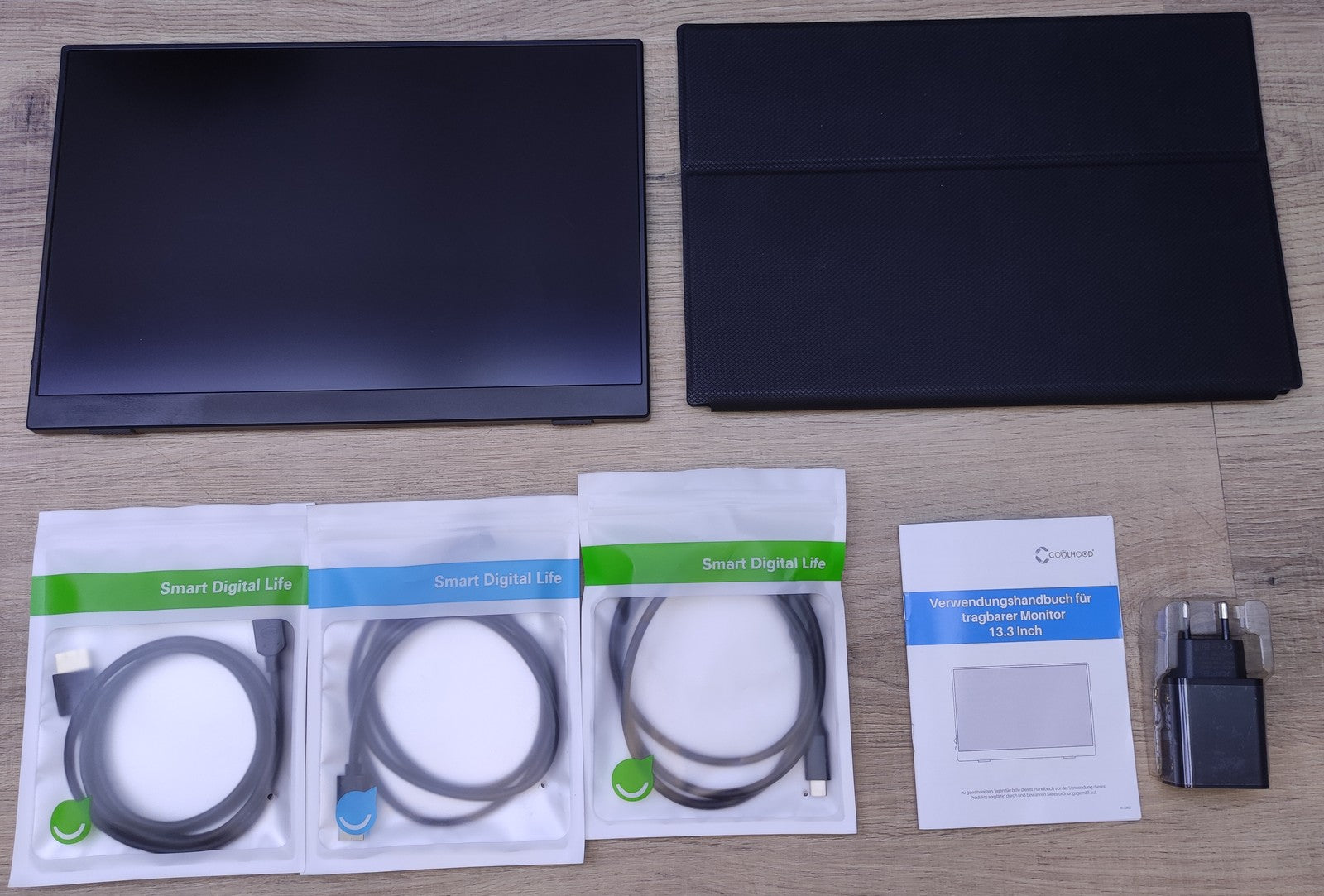 COOLHOOD Tragbarer 2K Monitor 13.3" 2560x1600 HDMI USB-C IPS 16:10 schwarz