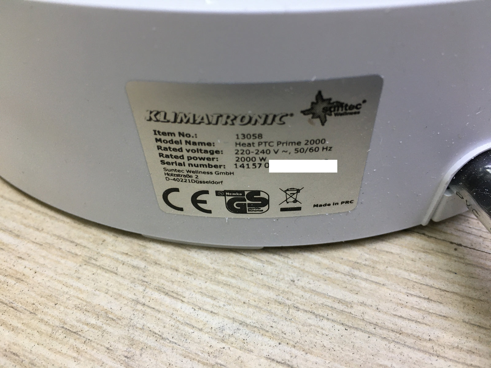 SUNTEC 13058 Heizlüfter Heat PTC Prime 2000, Für Räume bis 25 m², I31520