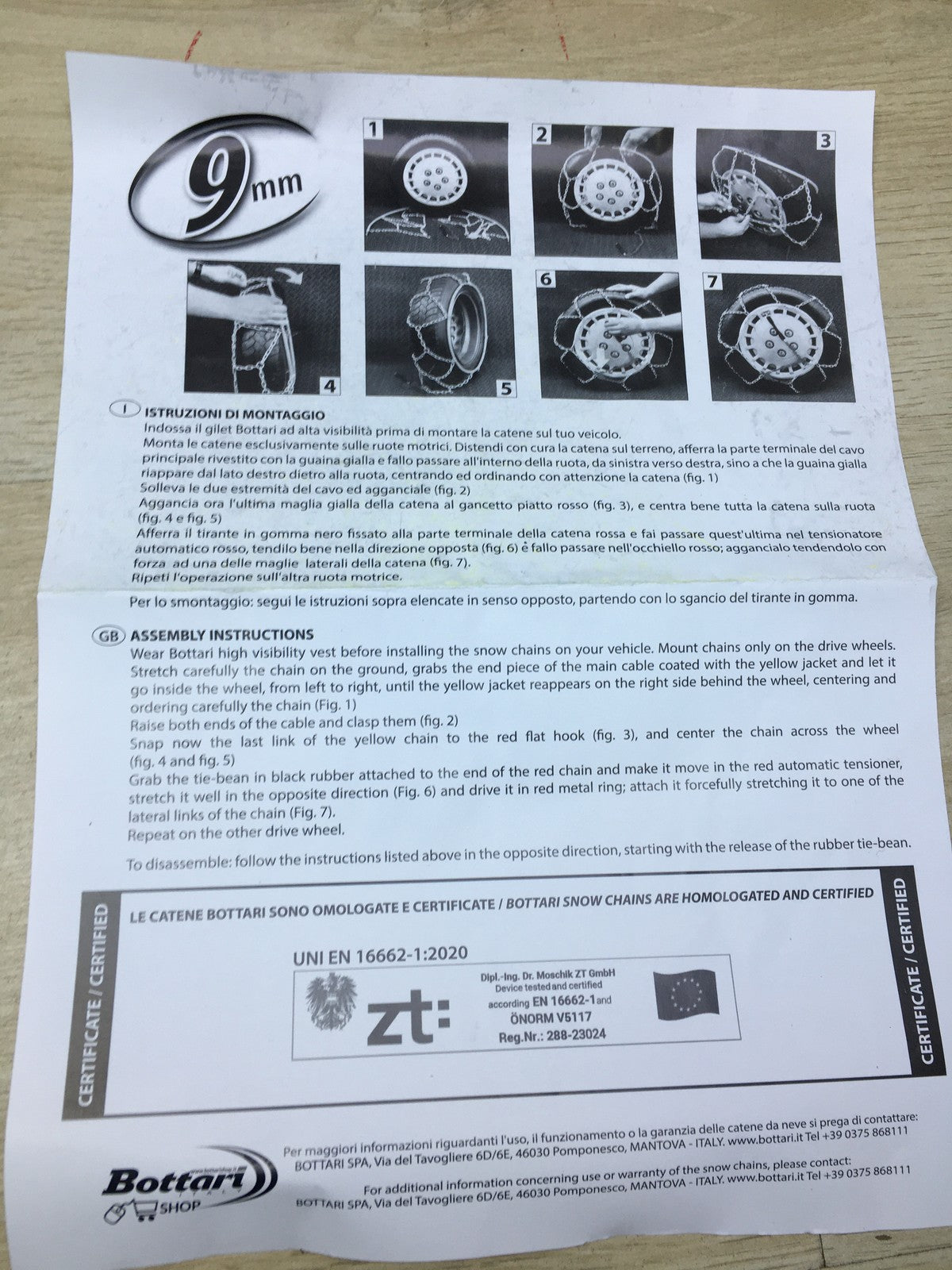 Bottari 18835 Schneeketten Rapid T2, 9 mm. Größe 140, I31120